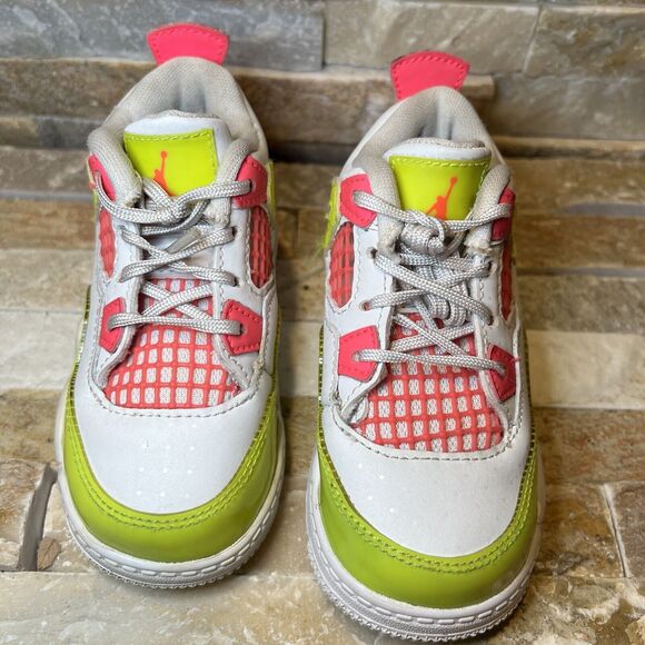 Air Jordan 4 GS Lemon Venom Shoes Toddler Size 6 CV7807-100 - Picture 6 of 11